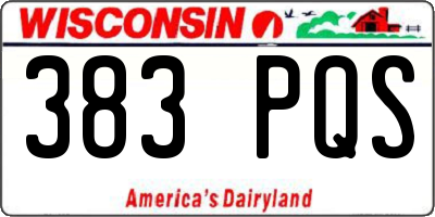WI license plate 383PQS
