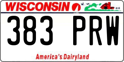 WI license plate 383PRW