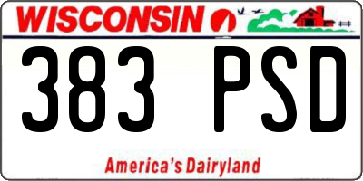 WI license plate 383PSD