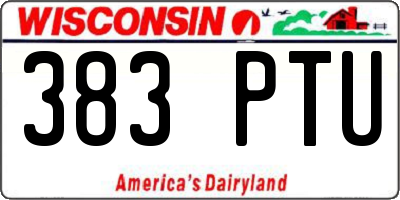 WI license plate 383PTU