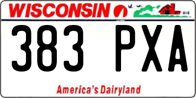 WI license plate 383PXA