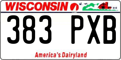 WI license plate 383PXB