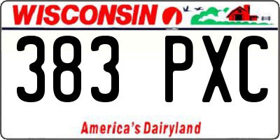 WI license plate 383PXC