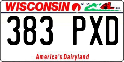 WI license plate 383PXD
