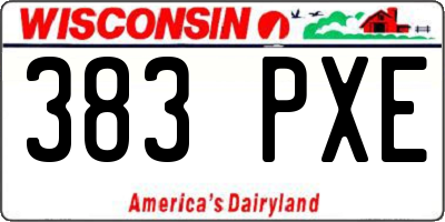WI license plate 383PXE