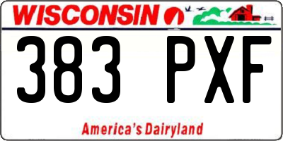 WI license plate 383PXF