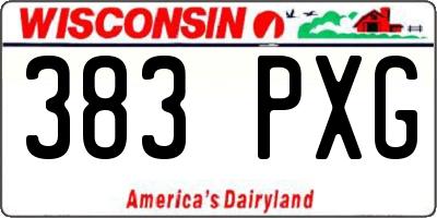 WI license plate 383PXG