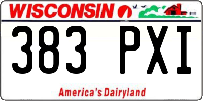 WI license plate 383PXI