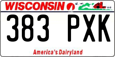 WI license plate 383PXK