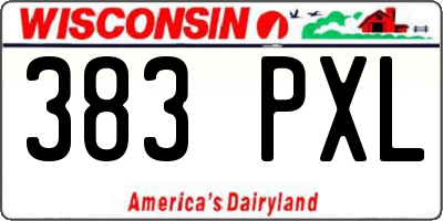 WI license plate 383PXL