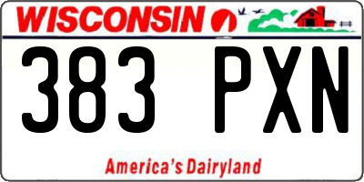 WI license plate 383PXN