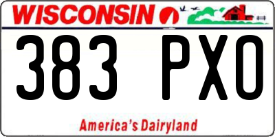 WI license plate 383PXO