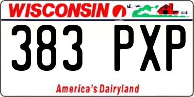 WI license plate 383PXP