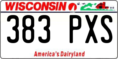 WI license plate 383PXS