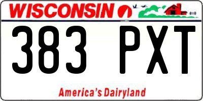 WI license plate 383PXT