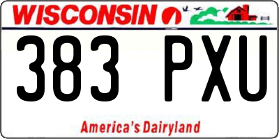 WI license plate 383PXU