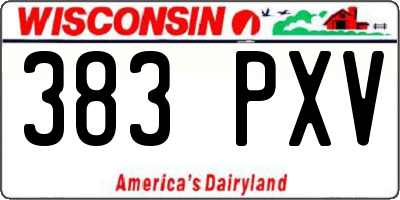 WI license plate 383PXV