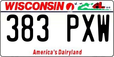 WI license plate 383PXW
