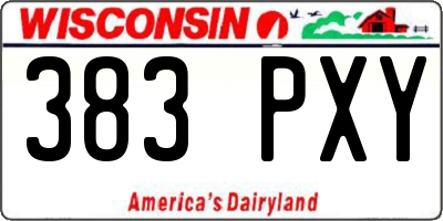 WI license plate 383PXY