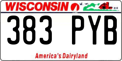 WI license plate 383PYB