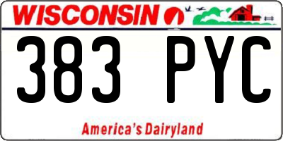 WI license plate 383PYC