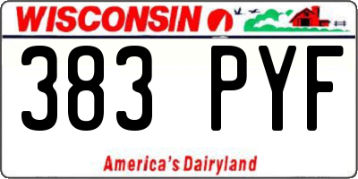 WI license plate 383PYF