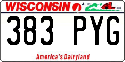 WI license plate 383PYG