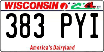 WI license plate 383PYI