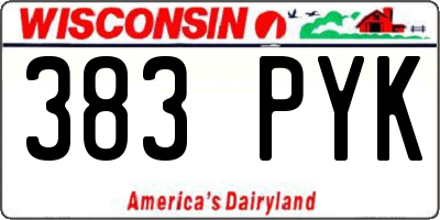 WI license plate 383PYK
