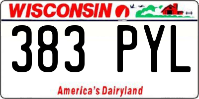 WI license plate 383PYL