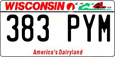 WI license plate 383PYM