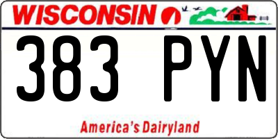 WI license plate 383PYN