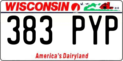 WI license plate 383PYP