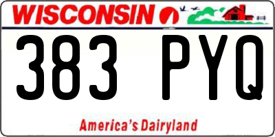 WI license plate 383PYQ
