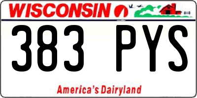 WI license plate 383PYS