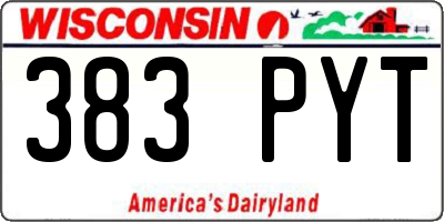 WI license plate 383PYT