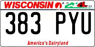 WI license plate 383PYU