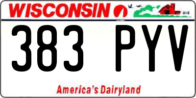 WI license plate 383PYV