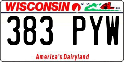 WI license plate 383PYW