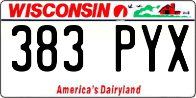 WI license plate 383PYX