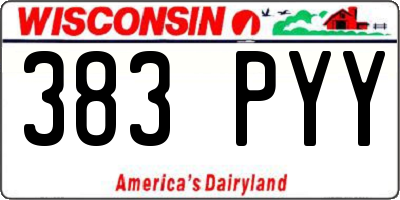 WI license plate 383PYY