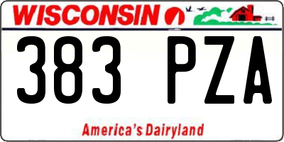 WI license plate 383PZA