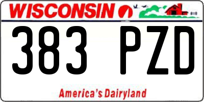 WI license plate 383PZD
