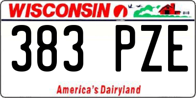 WI license plate 383PZE