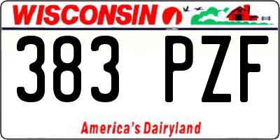 WI license plate 383PZF