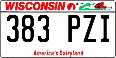 WI license plate 383PZI