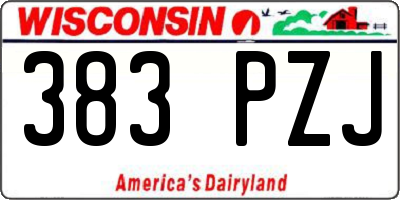 WI license plate 383PZJ
