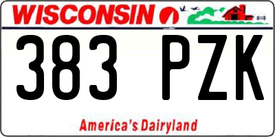 WI license plate 383PZK