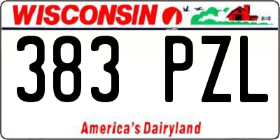 WI license plate 383PZL