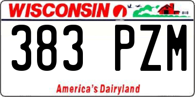 WI license plate 383PZM